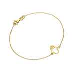Gold Plated Sterling Silver Hamsa Hand 7 Inch Bracelet