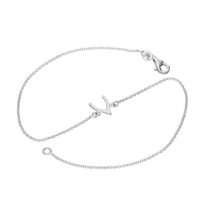 Sterling Silver Wishbone Anklet 10 Inches