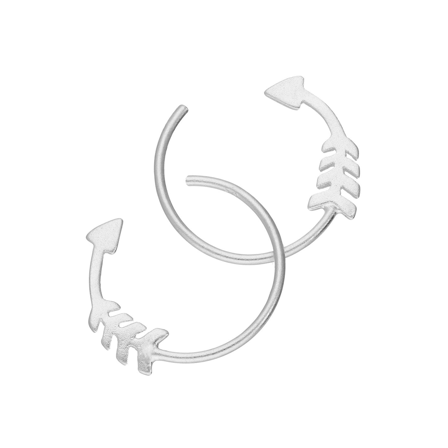 Sterling Silver Arrow Pull Through Earrings