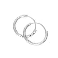 Sterling Silver Diamond Cut Hoop Earrings