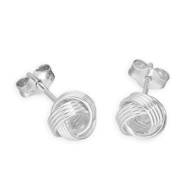 Sterling Silver 6mm Knot Stud Earrings
