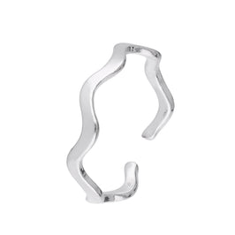 Sterling Silver Wavy Band Toe Ring