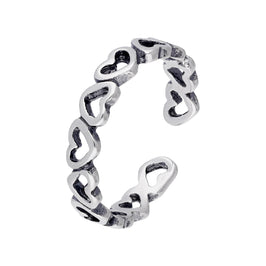 Sterling Silver Hearts Toe Ring
