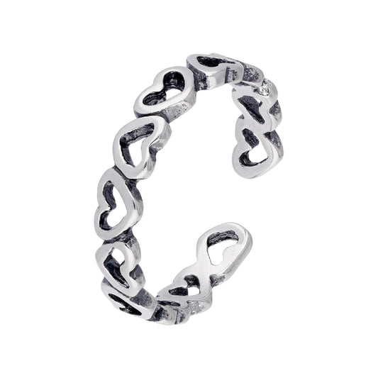 Sterling Silver Hearts Toe Ring