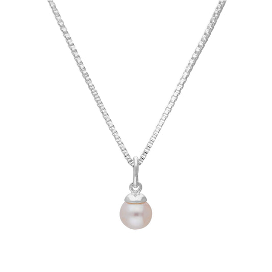 Sterling Silver & Pearl Pendant on chain 14 - 22 Inches Pearls
