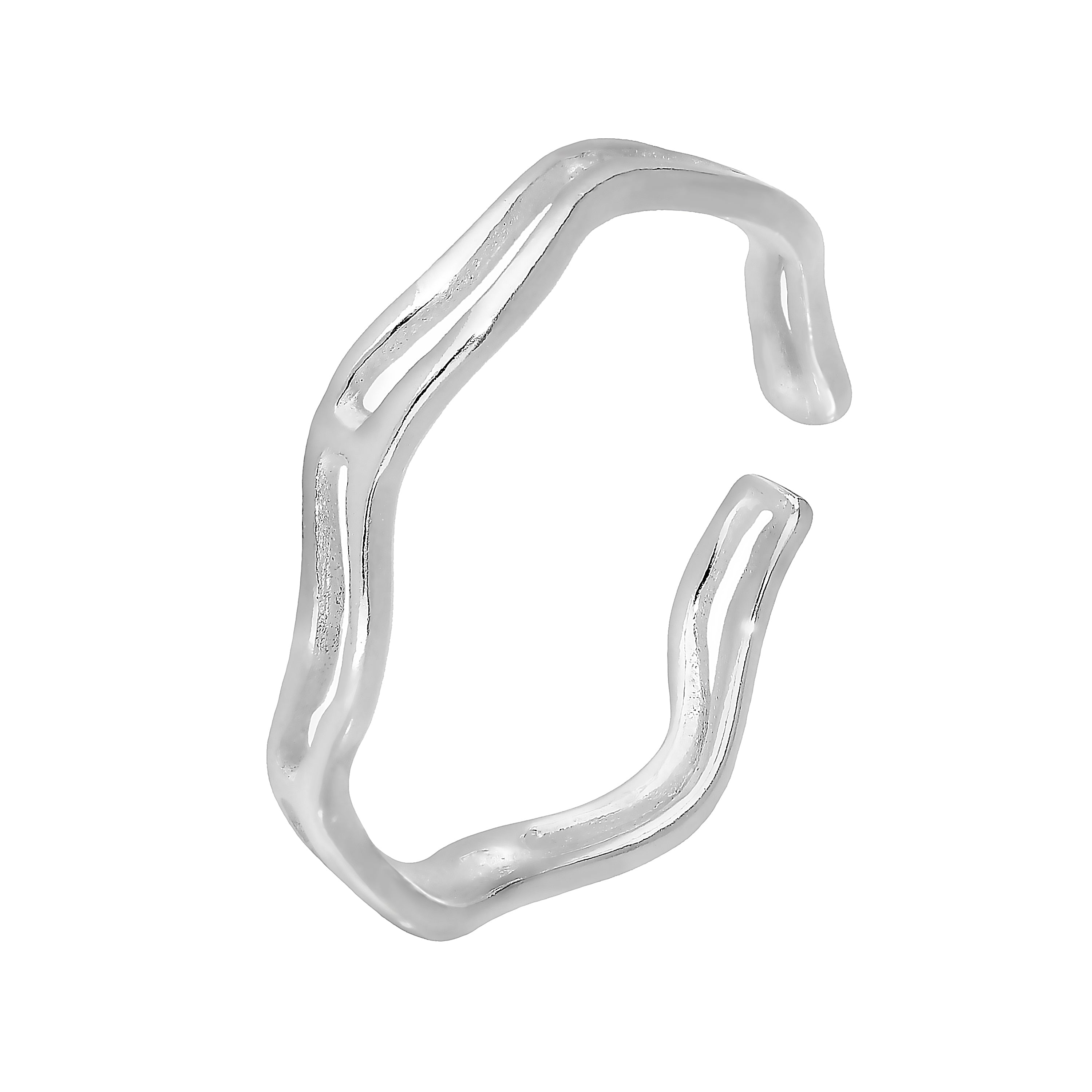 Sterling Silver Wavy Band Adjustable Toe Ring