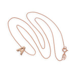 Rose Gold Plated Sterling Silver Letter A Pendant Necklace 14 - 32 Inches