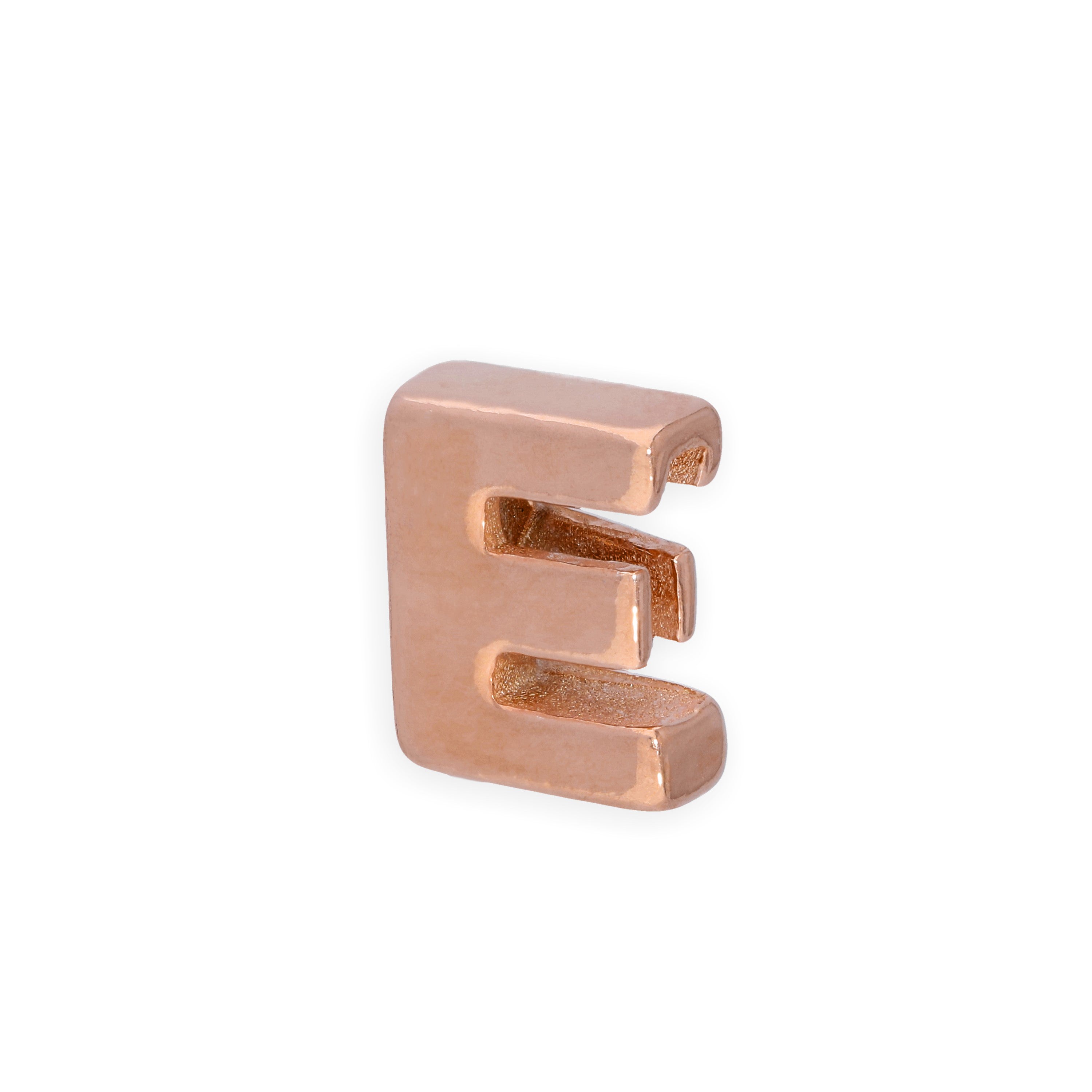 Rose Gold Plated Sterling Silver Alphabet Letter Threader Bead Charm A - Z