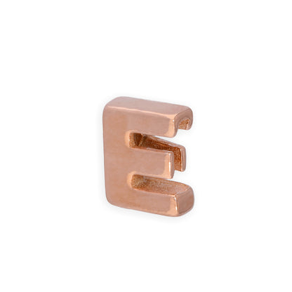 Rose Gold Plated Sterling Silver Alphabet Letter Threader Bead Charm A - Z