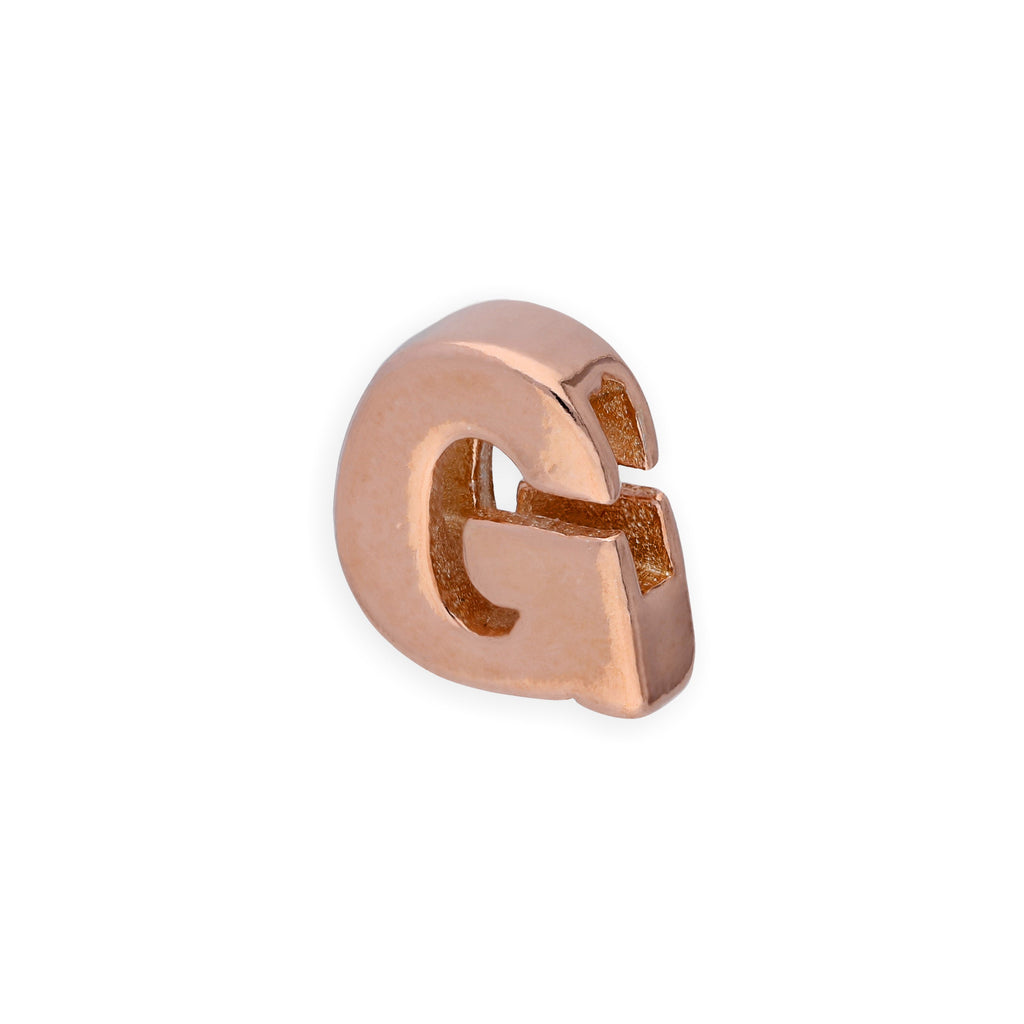Rose Gold Plated Sterling Silver Alphabet Letter Threader Bead Charm A - Z