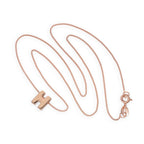 Rose Gold Plated Sterling Silver Letter H Pendant Necklace 14 - 32 Inches