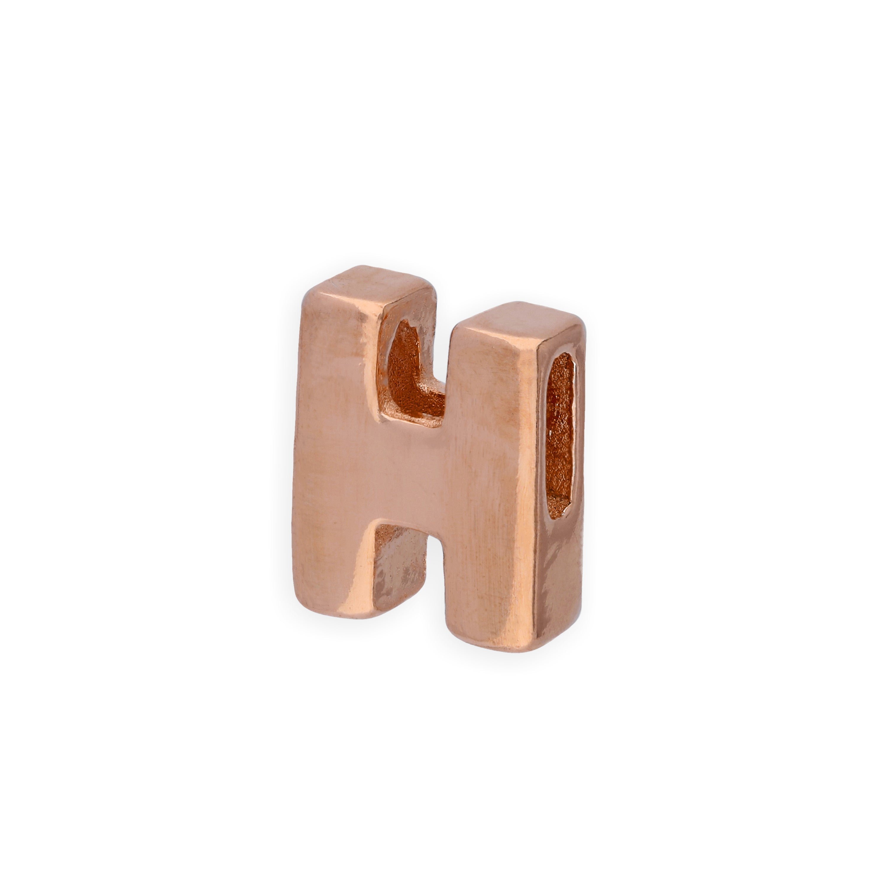 Rose Gold Plated Sterling Silver Alphabet Letter Threader Bead Charm A - Z