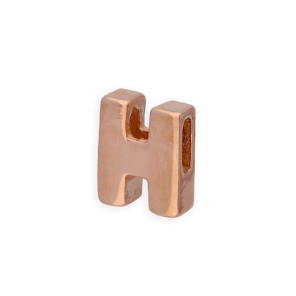 Rose Gold Plated Sterling Silver Alphabet Letter Threader Bead Charm A - Z