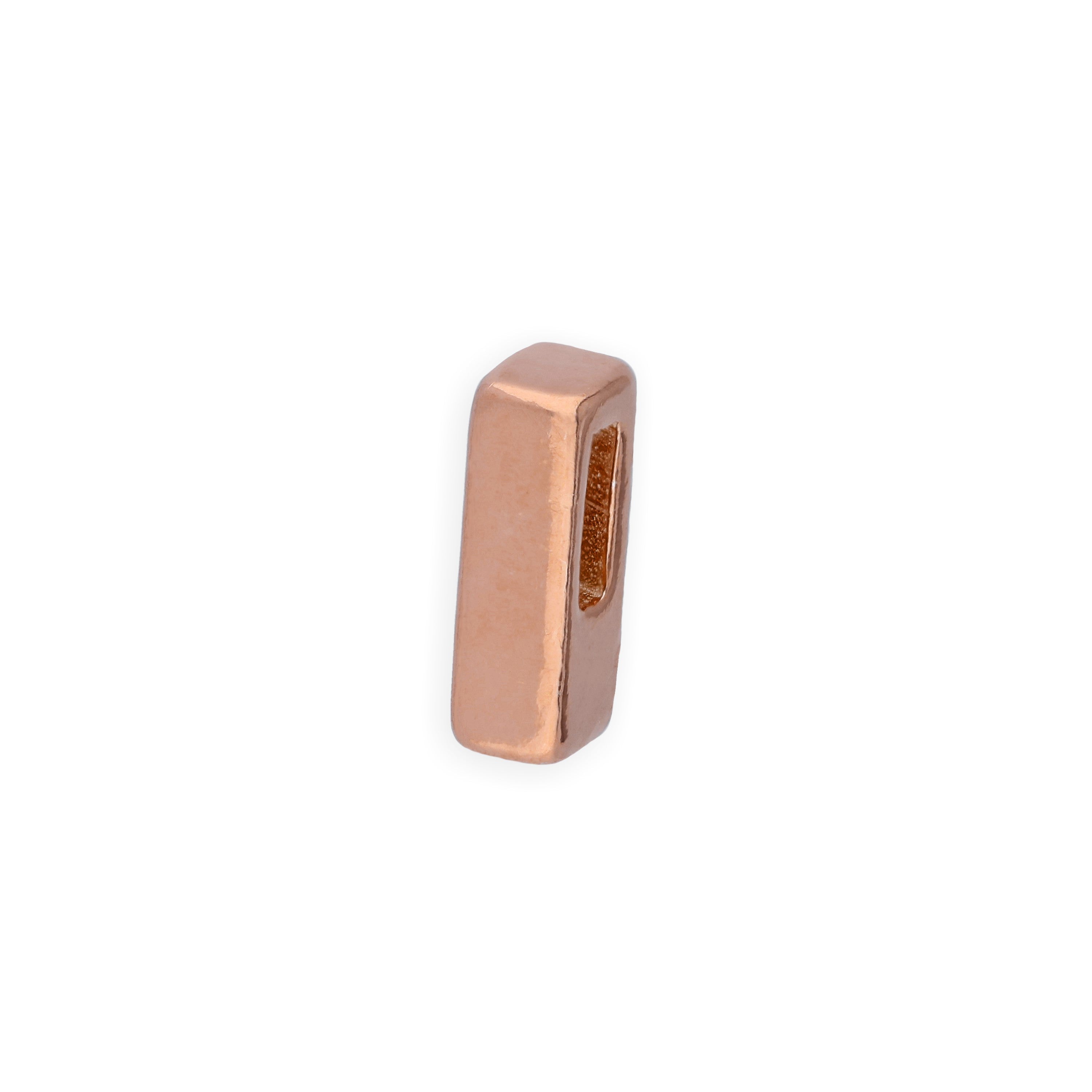 Rose Gold Plated Sterling Silver Alphabet Letter Threader Bead Charm A - Z