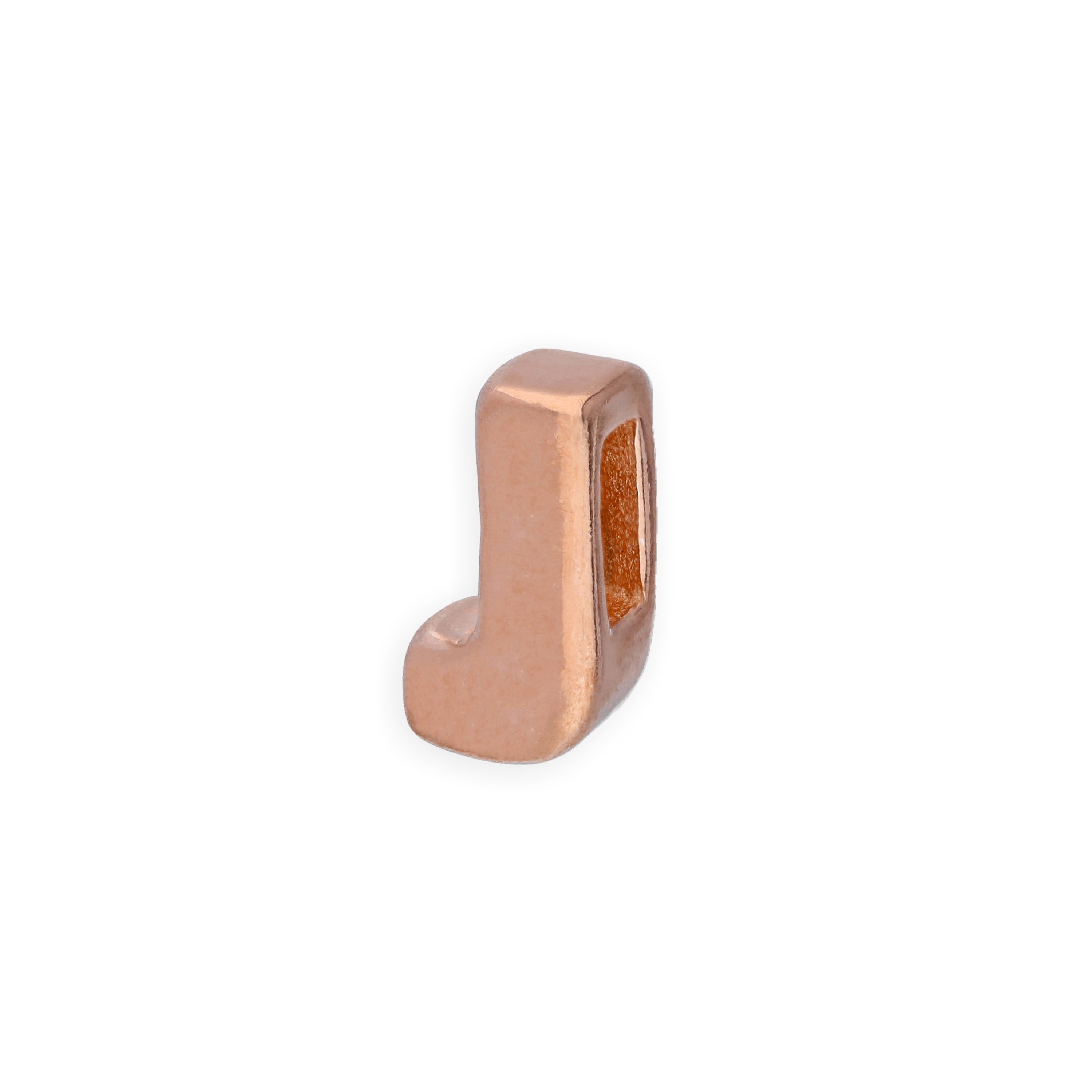 Rose Gold Plated Sterling Silver Alphabet Letter Threader Bead Charm A - Z