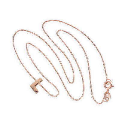 Rose Gold Plated Sterling Silver Letter L Pendant Necklace 14 - 32 Inches