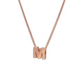 Rose Gold Plated Sterling Silver Letter M Pendant Necklace 14 - 32 Inches