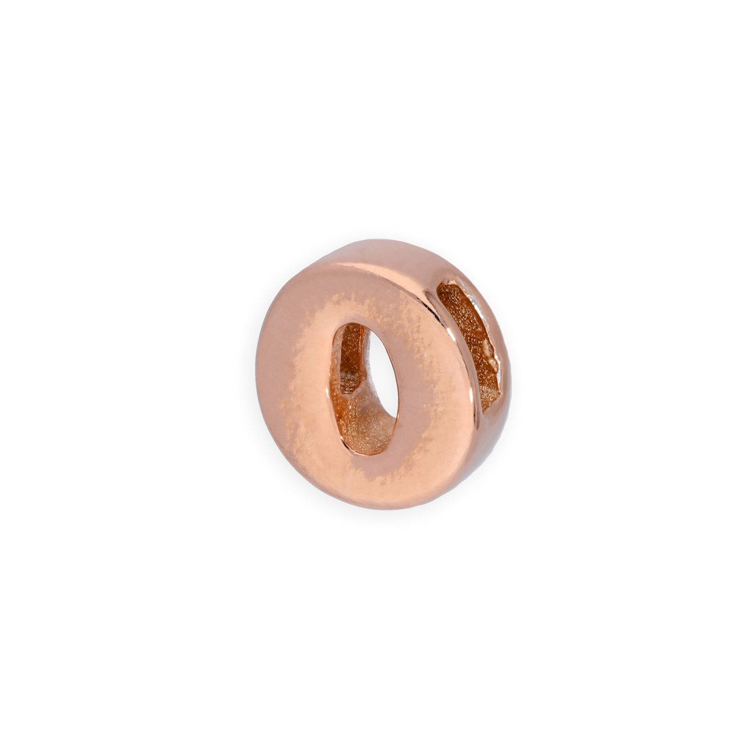 Rose Gold Plated Sterling Silver Alphabet Letter Threader Bead Charm A - Z
