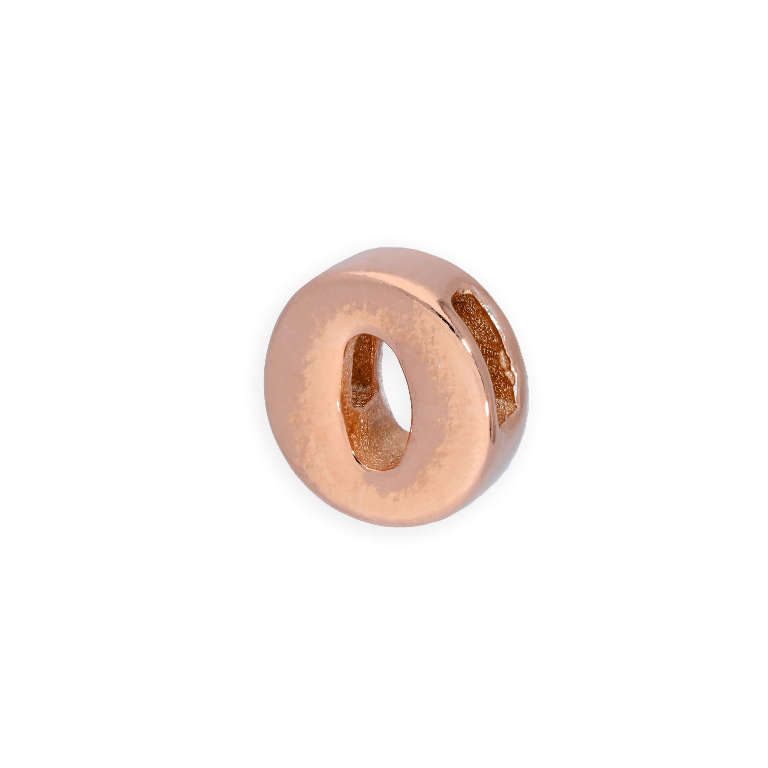 Rose Gold Plated Sterling Silver Alphabet Letter Threader Bead Charm A - Z