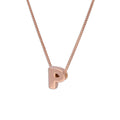 Rose Gold Plated Sterling Silver Letter P Pendant Necklace 14 - 32 Inches