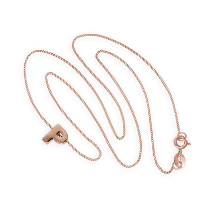 Rose Gold Plated Sterling Silver Letter P Pendant Necklace 14 - 32 Inches