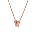 Rose Gold Plated Sterling Silver Letter V Pendant Necklace 14 - 32 Inches