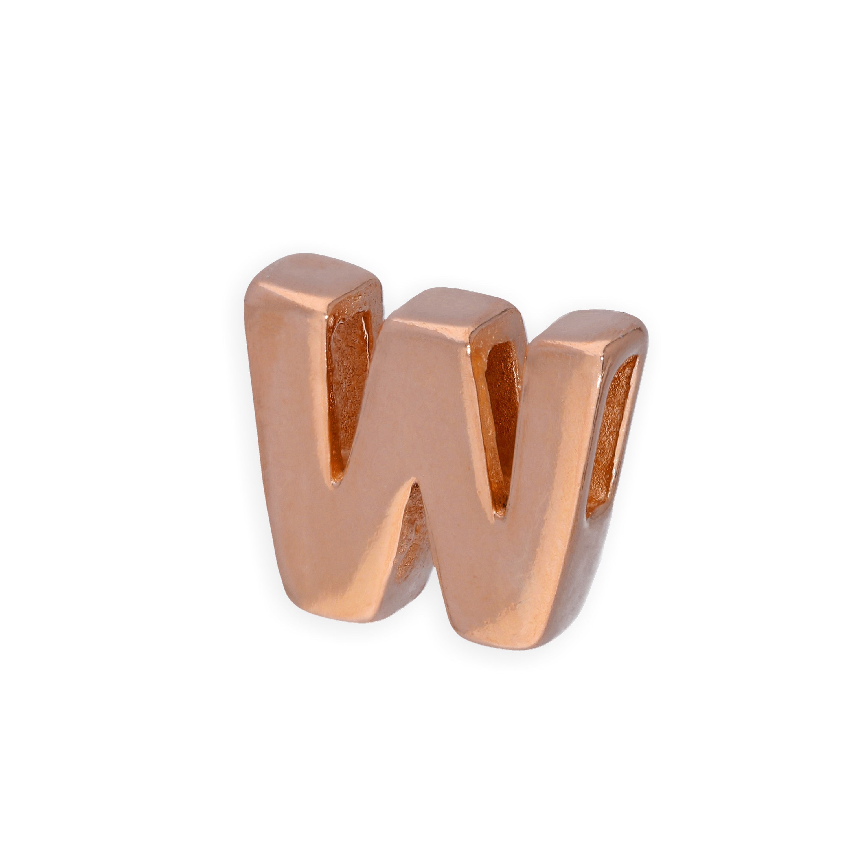 Rose Gold Plated Sterling Silver Alphabet Letter Threader Bead Charm A - Z