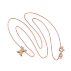 Rose Gold Plated Sterling Silver Letter X Pendant Necklace 14 - 32 Inches