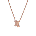 Rose Gold Plated Sterling Silver Letter X Pendant Necklace 14 - 32 Inches