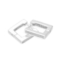 Sterling Silver Frosted Square Hoop Earrings