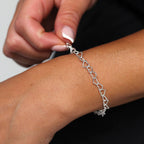 Sterling Silver 7.5 Inch Hearts Bracelet w Heart Clasp