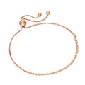 Rose Gold Plated Sterling Silver Adjustable Thin Bead Bracelet