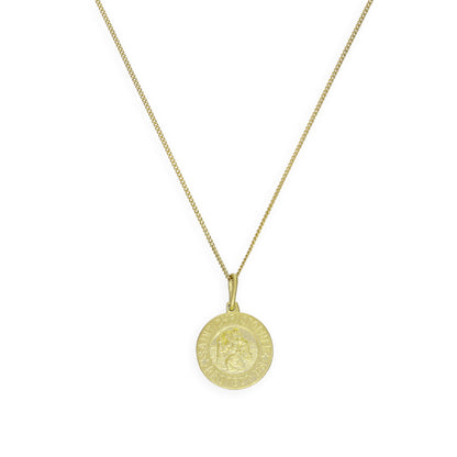 Gold Plated Sterling Silver Saint Christopher Medal on Chain 16 - 32 Inches