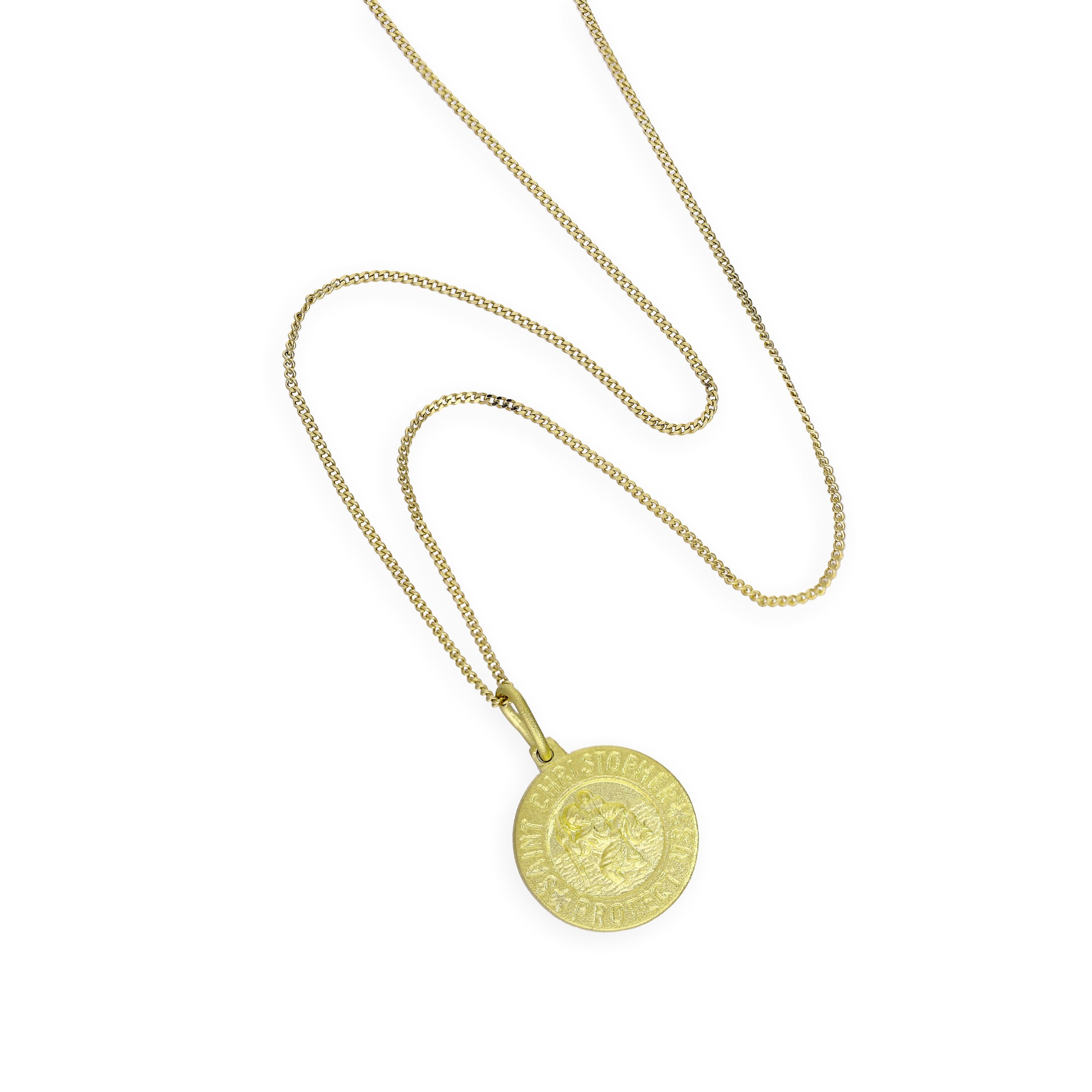 Gold Plated Sterling Silver Saint Christopher Medal on Chain 16 - 32 Inches