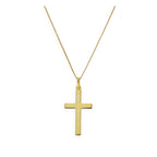 Large Gold Plated Sterling Silver Cross Pendant Necklace 16 - 32 Inches