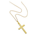 Large Gold Plated Sterling Silver Cross Pendant Necklace 16 - 32 Inches