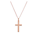 Large Rose Gold Plated Sterling Silver Cross Pendant Necklace 14 - 32 Inches
