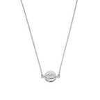 Sterling Silver Evil Eye Pendant on 18 Inch Chain