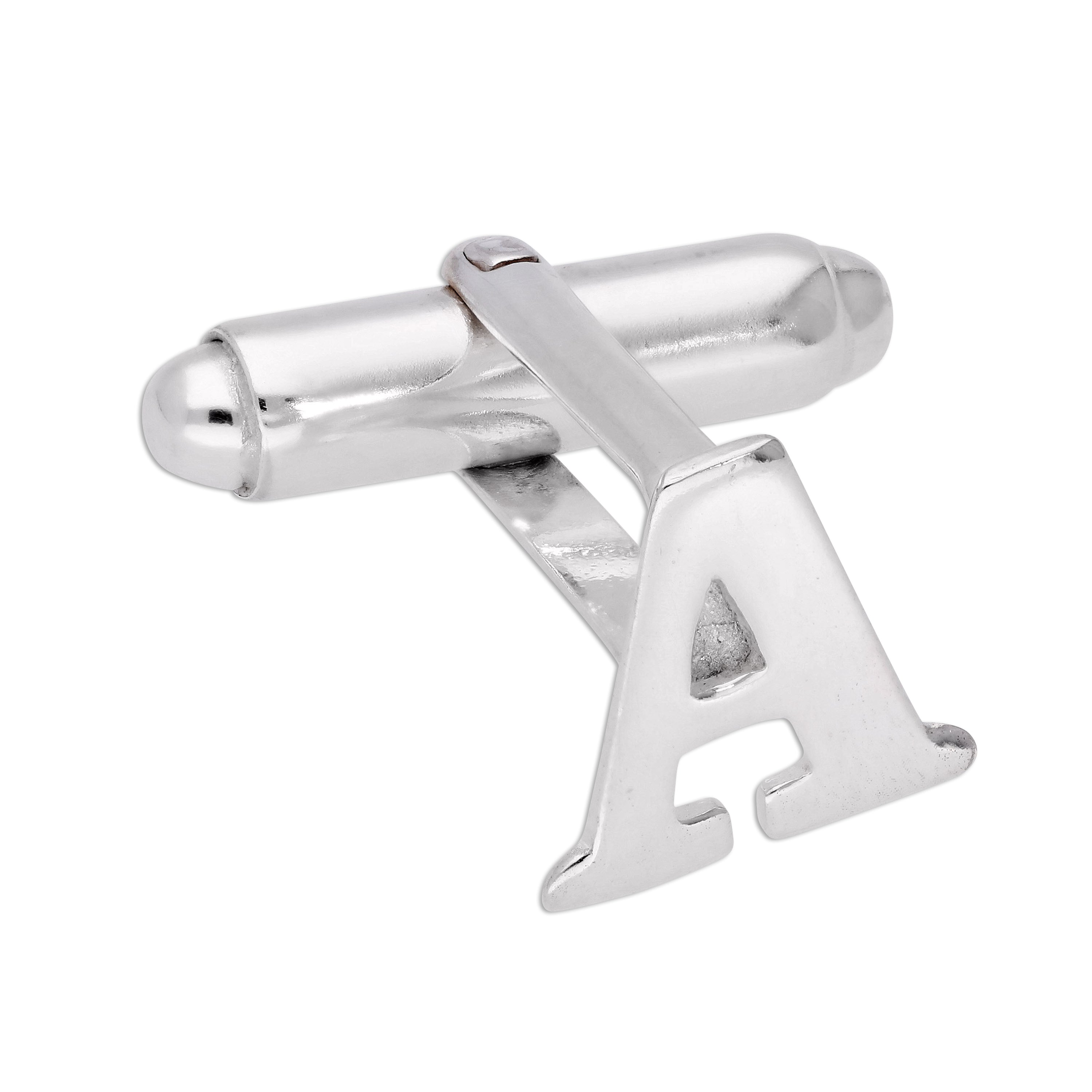 Sterling Silver Letter Swivel Back Cufflink A - Z