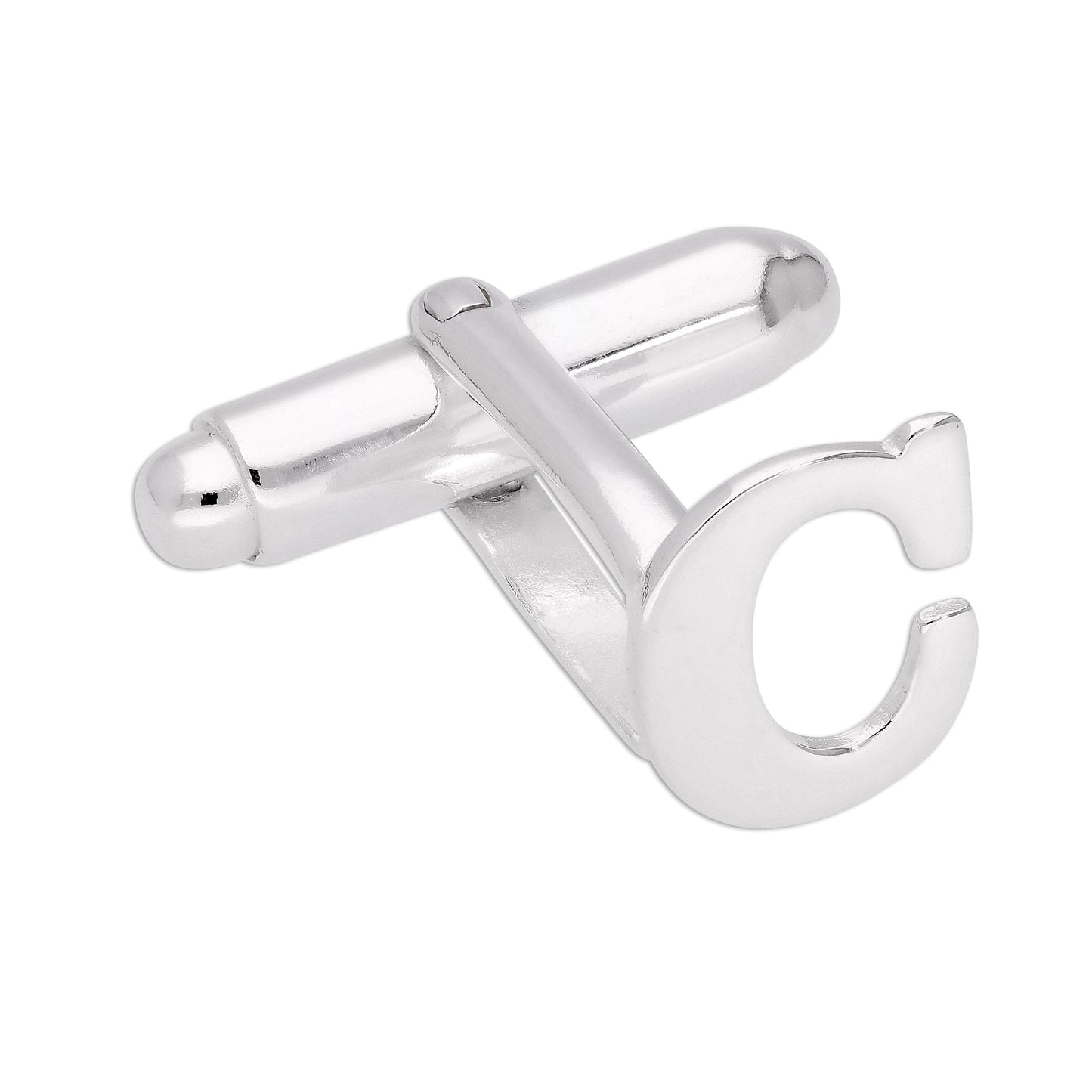 Sterling Silver Letter Swivel Back Cufflink A - Z