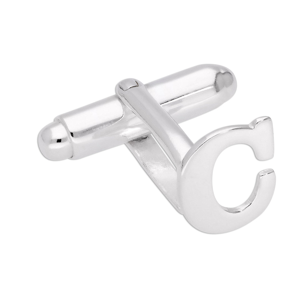 Sterling Silver Letter Swivel Back Cufflink A - Z