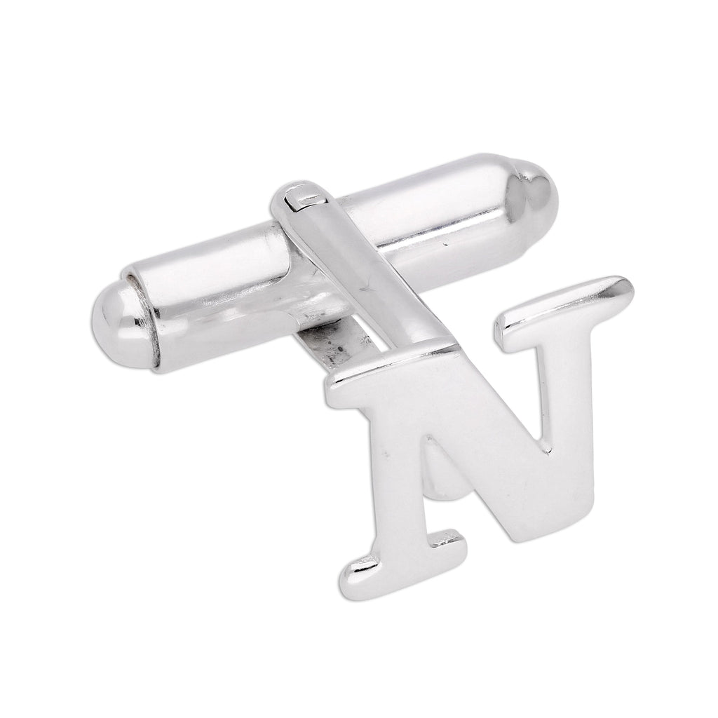 Sterling Silver Letter Swivel Back Cufflink A - Z