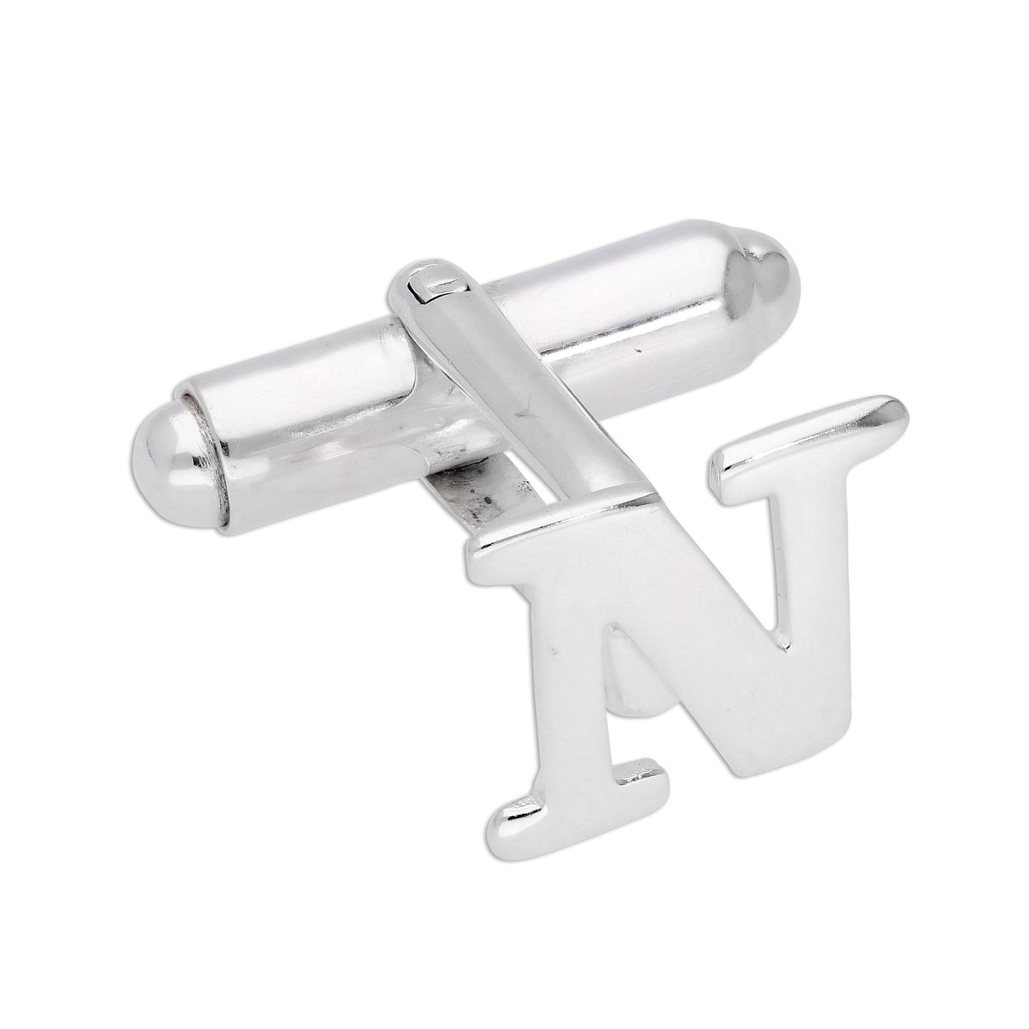 Sterling Silver Letter Swivel Back Cufflink A - Z