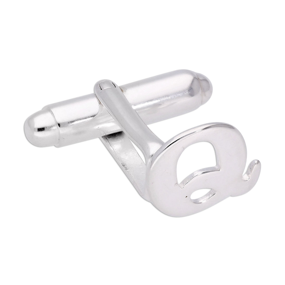 Sterling Silver Letter Swivel Back Cufflink A - Z