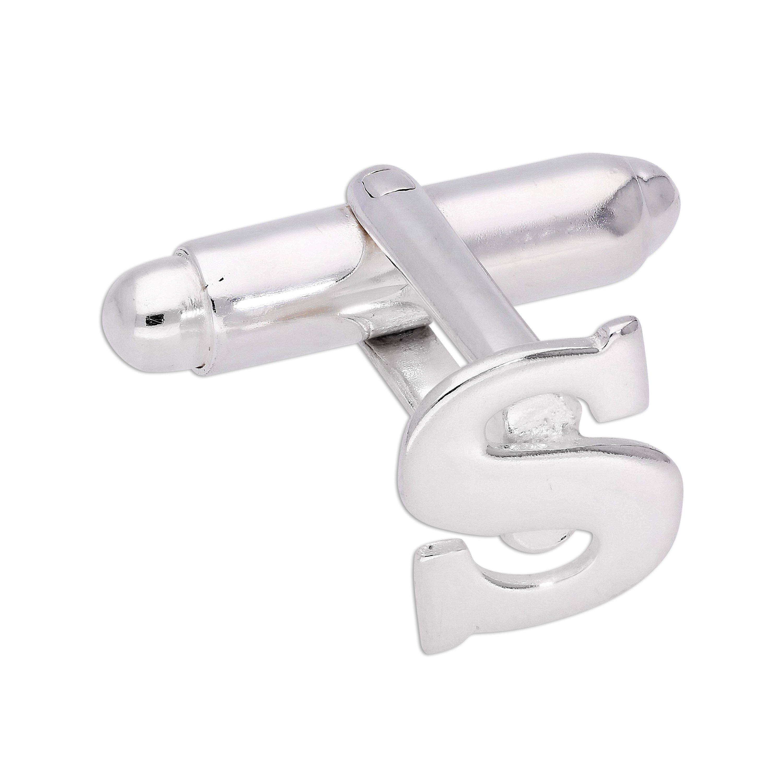 Sterling Silver Letter Swivel Back Cufflink A - Z