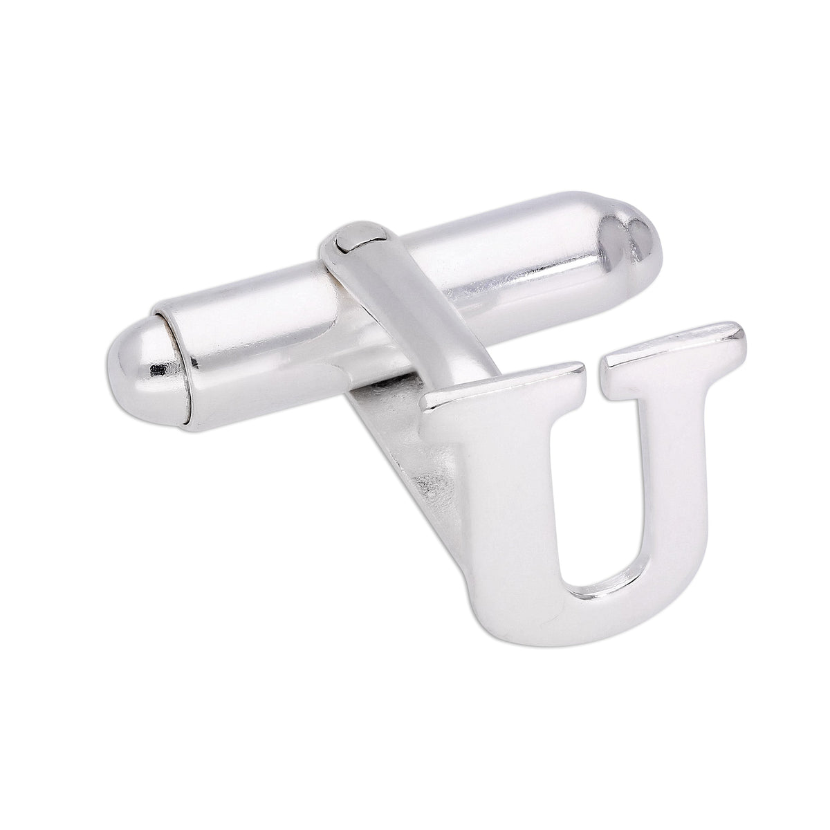 Sterling Silver Letter Swivel Back Cufflink A - Z