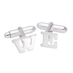Sterling Silver Letter Swivel Back Cufflink A - Z