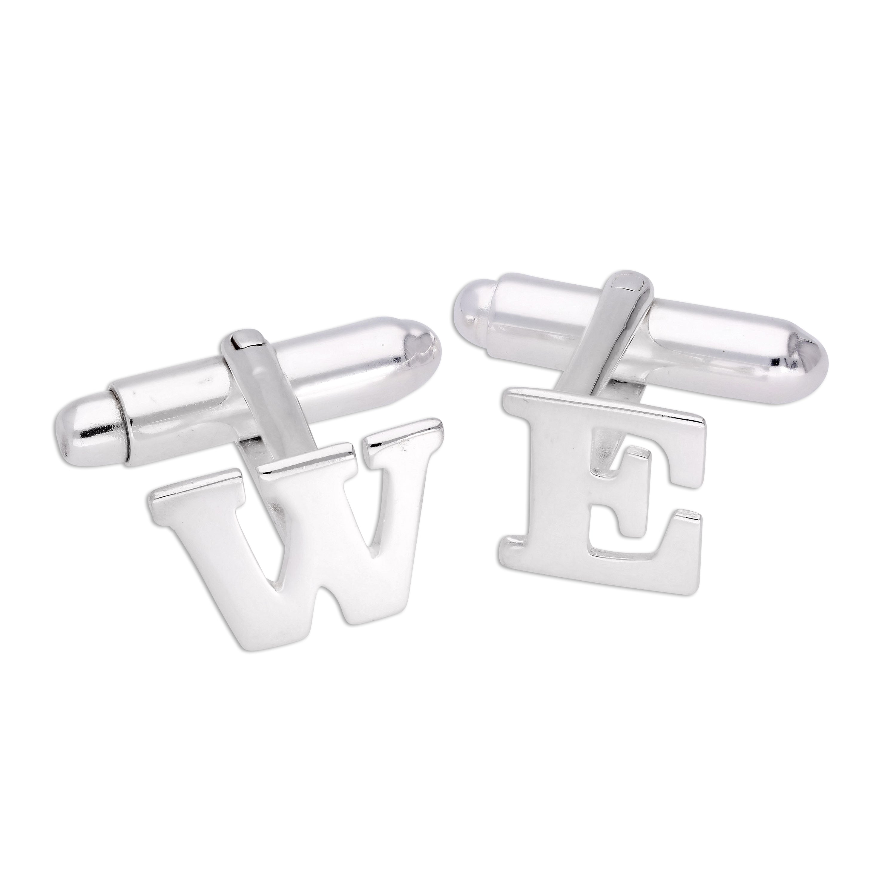 Sterling Silver Letter Swivel Back Cufflink A - Z