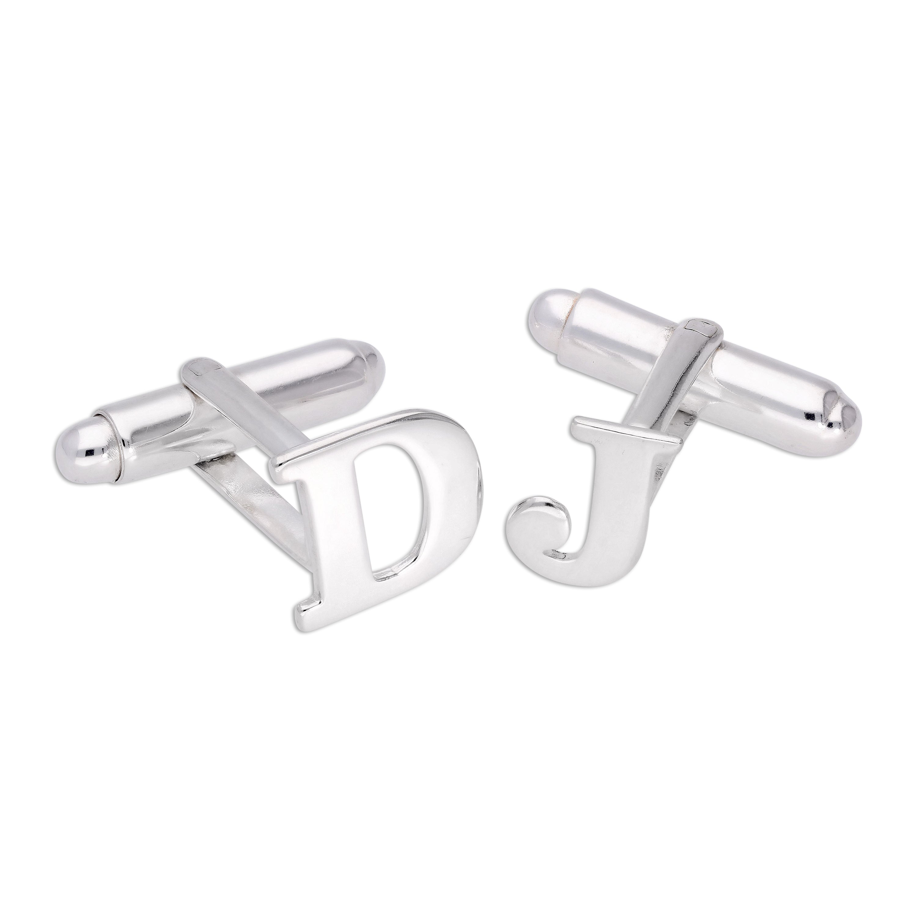 Sterling Silver Letter Swivel Back Cufflink A - Z