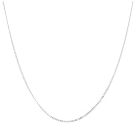 Sterling Silver Very Fine 0.5mm Diamond Cut Curb Chain 14 - 32 Inches
